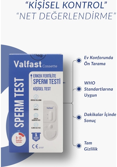 Erkek Fertilite Kiti - Evde Hızlı Hücre Yoğunluğu Kontrol Ve Ön Tarama Testi - 1 Adet