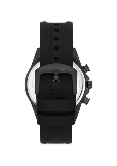 Ferro Fm31361d-g Quartz Siyah Silikon Kordon 44 Mm Erkek Kol Saati