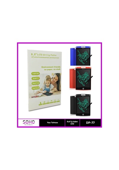 Dempower Dp-77 8.5 İnç Çocuk Lcd Yazı Tahtası Kalemli Dijital Resim Ve Çizim Tableti