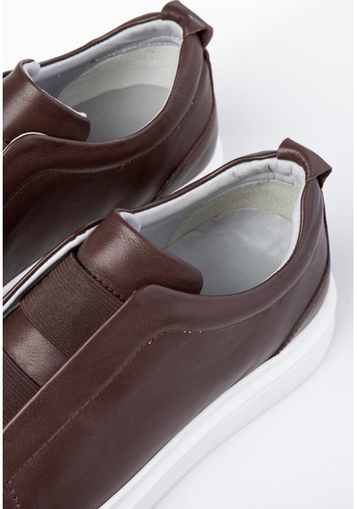Ducavelli Espo Erkek Hakiki Deri Sneaker, Lastikli Sneaker, Hakiki Deri Sneaker, Erkek Sneaker Kahverengi