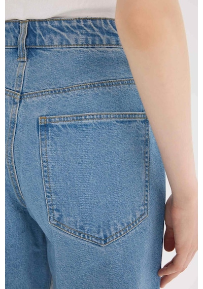 Defacto Yüksek Bel Jean Bermuda Şort E0709ax25smnm28 Mavi