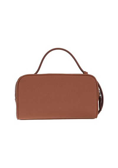 Bloominbag Mıren Cognac Tan Hakiki Deri Unisex Seyahat Bakım & Organizer Clutch Çanta Taba