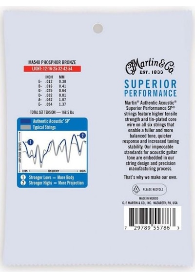 Martin Co Ma535pk3 Sp Phosphor Bronze Akustik Gitar Telleri Extra Light+ 11-52 3 Set
