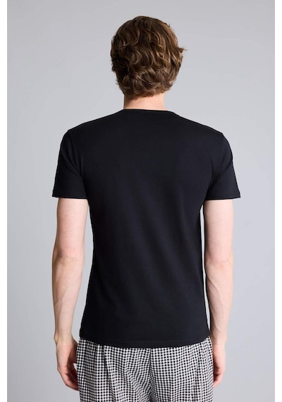 Defacto Slim Fit Dar Kesim V Yaka Üst L4884az26spbk27 Siyah-bk27