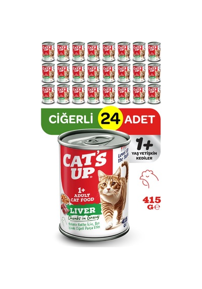 Cats Up Yaş Yetişkin Kedi Maması Ciğerli 415gr 24lü