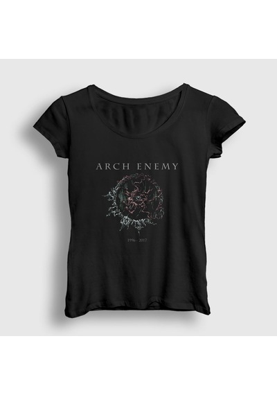 Presmono Kadın Eye Arch Enemy T-shirt Siyah