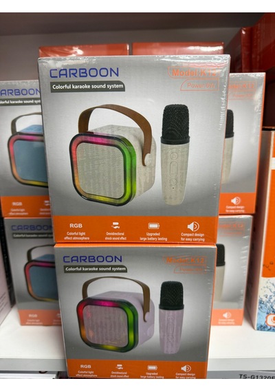 Carboon K12 Kablosuz Bluetooth Hoparlör Karaoke Mikrofon 5 Ses Efektli Rgb Hd Müzik Kutusu