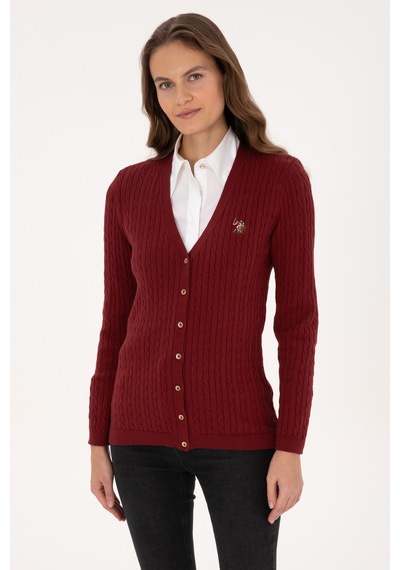 U.s. Polo Assn. Kadın Bordo Hırka Triko 50317841-vr014 Bordo