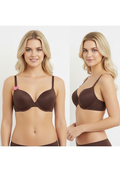 Bonbon Kadın Balenli Destekli Push Up Acı Kahve Renk Sütyen Bb2135 Kahverengi