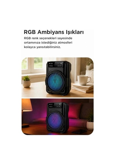 Delux Serisi Torima Bluetooth Hoparlör Gts-1346 Siyah Cep Aleti Mini Alet Işıklı Cihaz