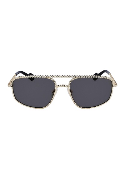 Lanvin Lnv 128s 710 58 Unisex Dikdörtgen Gold Metal Güneş Gözlüğü