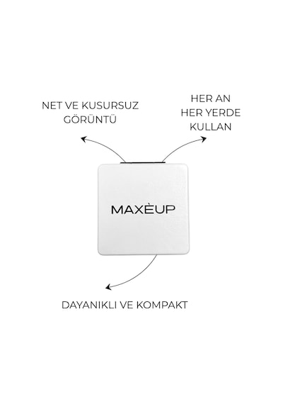 Maxeup Çift Taraflı Kapaklı Ayna Taşınabilir Cep Aynası Mini Makyaj Aynası Pocket Mirror Beyaz