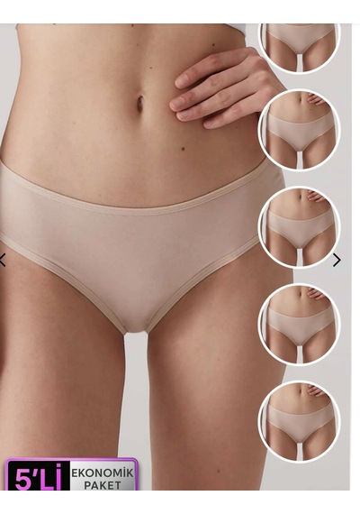 Pierre Cardin 5'li Ekonomik Paket 2056 Pamuklu Basic Slip Külot Siyah