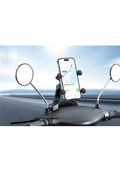 C119 Motosiklet Ve Bisiklet Telefon Tutucu - Ayna Bağlantılı Akrobatik Esnek Telefon Sabitleyici