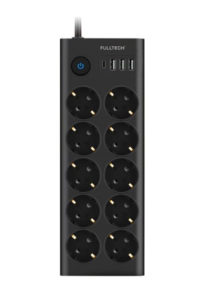 Fulltech Ftr14 Type-c Girişli Akım Korumalı 10 Lu Priz, 3 Usb 0