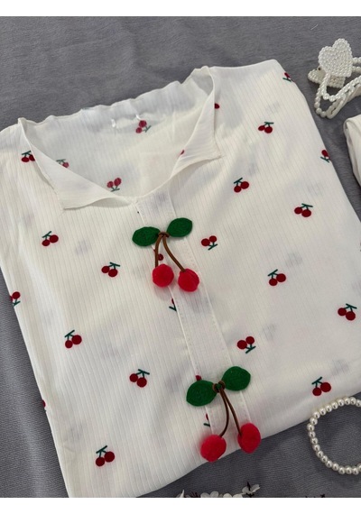 Mh Moony Homewears 2'li Sarkan Kiraz Detaylı Lüks Kaşkorse Pijama Takımı Muhteşem Kırmızı Mh Moony Homewears 2'li Sarkan Kiraz Detaylı Lüks Kaşkorse Pijama Takımı Muhteşem Kırmızı