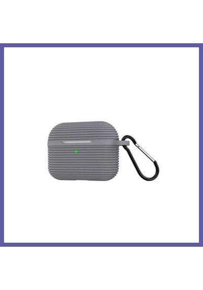 Bezos Apple Uyumlu Airpods Pro 3 3.nesil Raven Silikon Kılıf - Gri Nıda