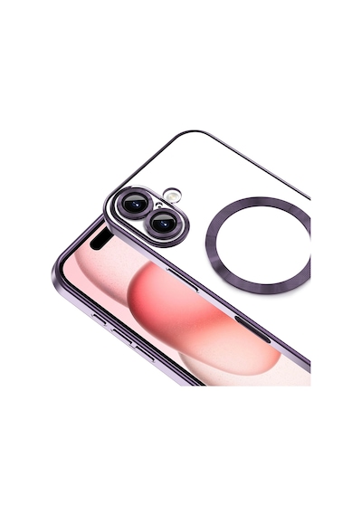 İphone 16 Plus Kılıf Magsafe Kamera Lens Korumalı Logo Gösteren İnce Hafif Hesaplı Dünya Desert Titanyum