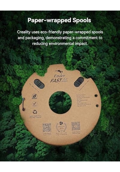 Creality Ender Fast Pla Filament 1,75 Mm, 3d Yazıcı Filament 300 Mm/sn&apos Ye Kadar Yüksek Hız, Geri Dönüştürülebilir Karton Makara, Çoğu Fdm 3d Yazıcıya Uygun - 1 Kg 2,2 Lb Mor