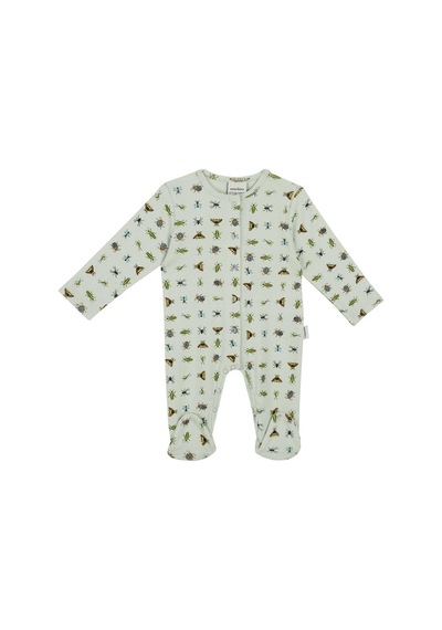 Antebies Organik Yeşil Minik Dostlar Desenli Çıtçıtlı Uzun Kollu Erkek Bebek Patikli Tulum Antebies Organik Yeşil Minik Dostlar Desenli Çıtçıtlı Uzun Kollu Erkek Bebek Patikli Tulum