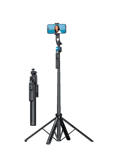 Tripod Çok Amaçlı 1.6m Kumandali Kamera Telefon Tutucu C17 Siyah Tripod Çok Amaçlı 1.6m Kumandali Kamera Telefon Tutucu C17 Siyah