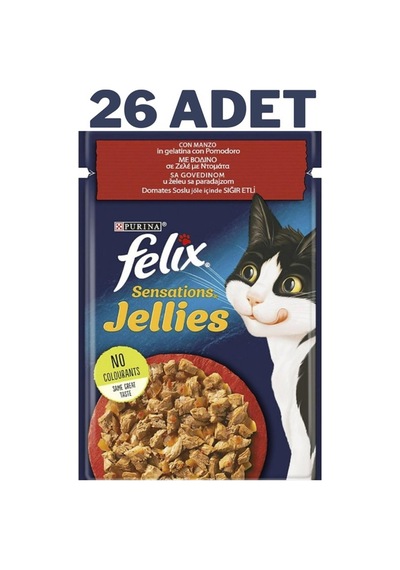 Felix Sensation Sığır Etli Domatesli Kedi Konservesi 26x85 Gr