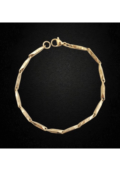 Çelik Bileklik Titanyum Melon Motifli Model 2 Mm 22 Cm Altın Sarısı Gold Altın