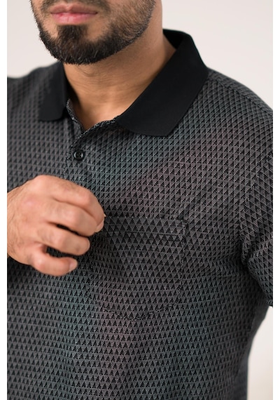Woolen World Yakalı Ve Cepli Desenli Erkek Regular Fit Klasik T-shirt 001