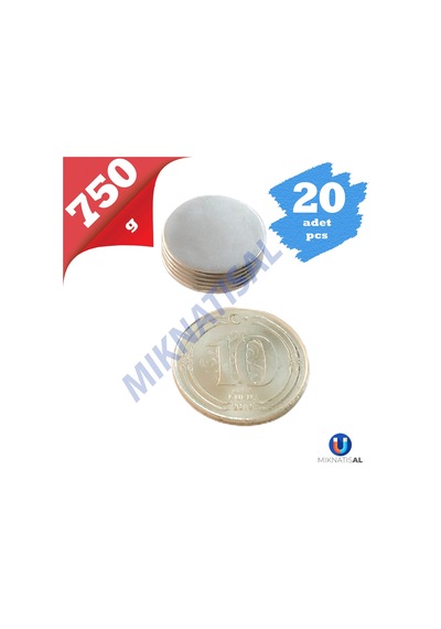 15X1Mm Silindir Disk Güçlü Neodyum Mıknatıs 20 Adet