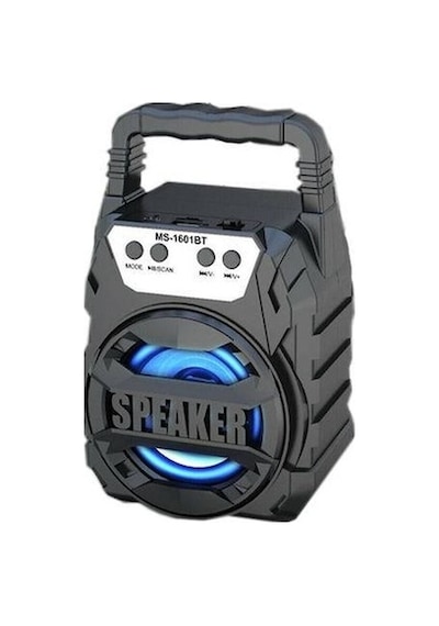 MS-1601BT Işıklı Radyolu Taşınabilir Bluetooth Hoparlör