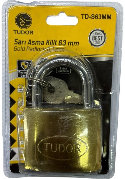 Tudor 63 Mm Sarı Asma Kilit