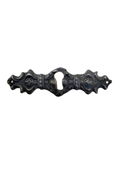 Antika Tarz Dekoratif Pirinç Anahtar Ağızlığı - 28x104mm, Oksit