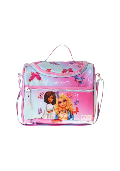 Wow Generation Kız Çocuk Butterfly Baskılı Isı Yalıtımlı Okul Beslenme Çantası Turkuaz - Pembe - W6076