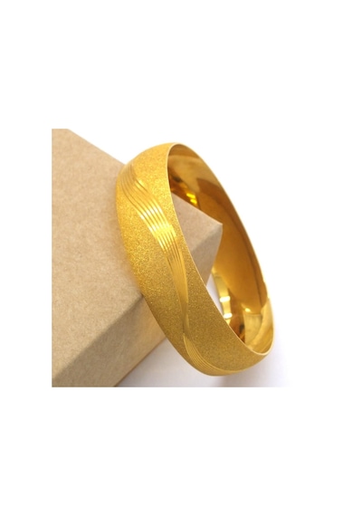 Altın Kaplama Dalgalı Simli 1.5 Cm Bilezik Blz-3054 Altın