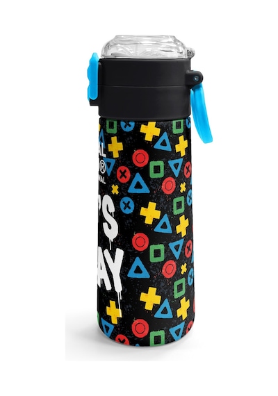 Coral High Kids Siyah Lets Play Desenli Pipetli Ve Direkt İçim Çelik Termos 500 Ml 38114 Siyah
