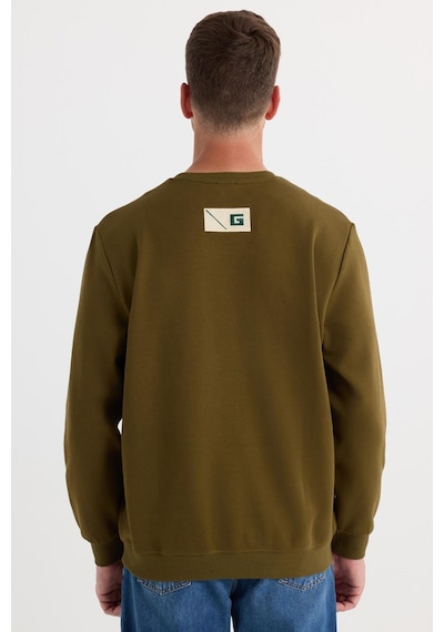 Tudors Erkek Relax Fit Rahat Kesim Pamuklu Lastikli Kol Bisiklet Yaka Baskılı Haki Sweatshirt-37305 Haki Tudors Erkek Relax Fit Rahat Kesim Pamuklu Lastikli Kol Bisiklet Yaka Baskılı Haki Sweatshirt-37305 Haki