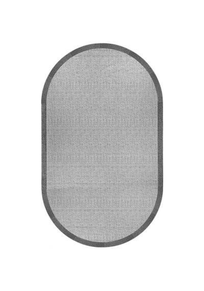 Natura Sisal Hasır Görünümlü Çerçeveli Oval Halı Ntr07 Antrasit-gri
