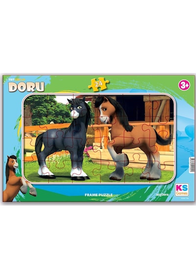 Ks Games Trt Çocuk Doru 24 Parça 2 Li Frame Puzzle/Yapboz Set