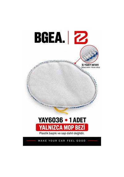 Bgea Mavi Şönil Dokulu Yedek Mop Bezi İpli Sabitlemeli 1 Adet