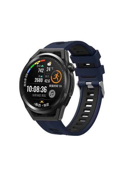 Huawei Watch Gt2 Gt3 42Mm Kordon Çift Renk Çizgili Kordon