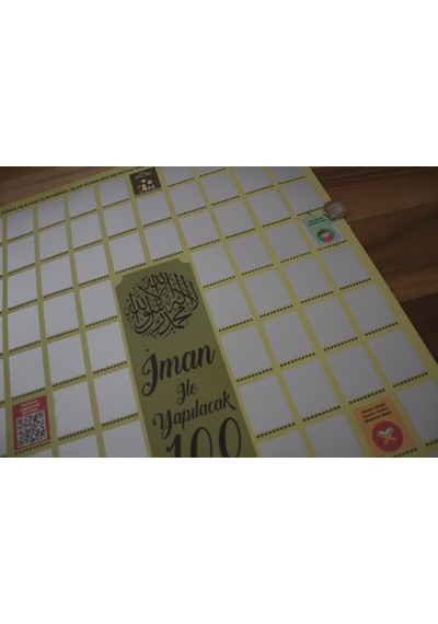 İman İle Yapılacak 100 Şey Kazıkazan Poster Kazınabilir Poster