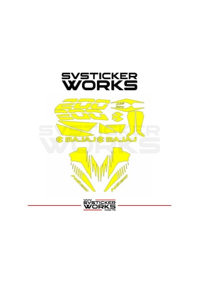 Bajaj Ns200 Sticker Set Takım 16+ Parça Ürün Renk Sarı
