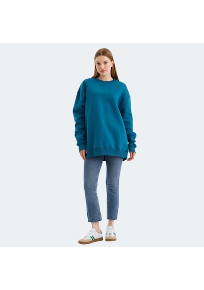 Slazenger VADIM Oversize Kadın Oversıze Petrol Sweatshirt