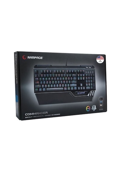 Rampage KB-RX92 COMMANDER Full RGB Ledli Usb 2*USB Hub US Layout Multimedya Gaming Q Klavye