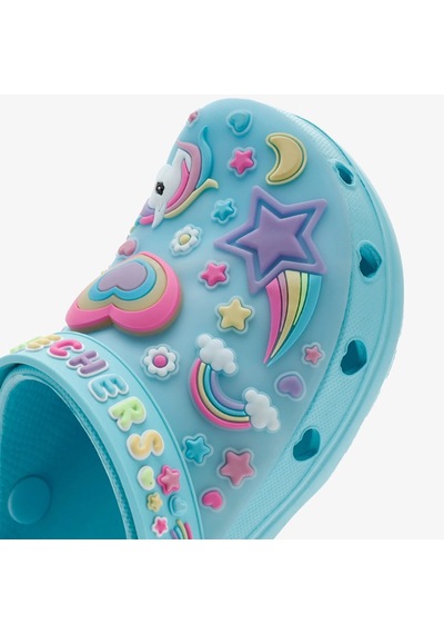 Skechers Heart Charmer - Girly Land Kids Lights Slipper Bantlı Işıklı Çocuk Terlik Mavi