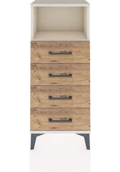 Arges Komodin Tek Raflı 4 Çekmeceli 44x30x106 Aytaşı-çam Aytaşı