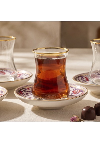 Sandro Moreno 1898 Mistik Gold 12 Parça 6 Kişilik Çay Seti 150 Ml Renkli