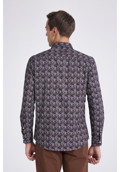 D's Damat Slim Fit Lacivert Baskılı Gömlek 1ec0221042599 Lacivert
