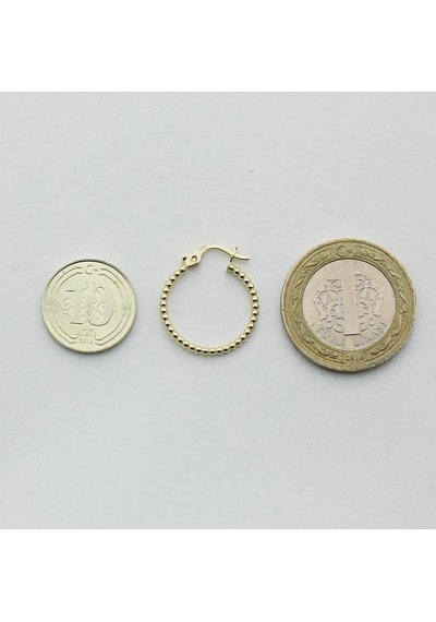 Altın Top Halka Küpe Çapı:1.8cm Sarı Altın