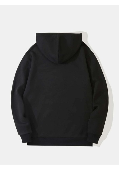 Altamira Unisex Siyah Los Angeles Baskılı Oversize Kapşonlu Sweatshirt 001